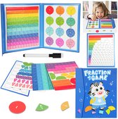 Montessori-puzzel, magnetisch boek, fractie puzzel voor kinderen, magnetisch breukboek, breekboekje, magnetisch materiaal, Montessori breukrekenen voor kleuterschool, basisschool, wiskunde, leermiddel