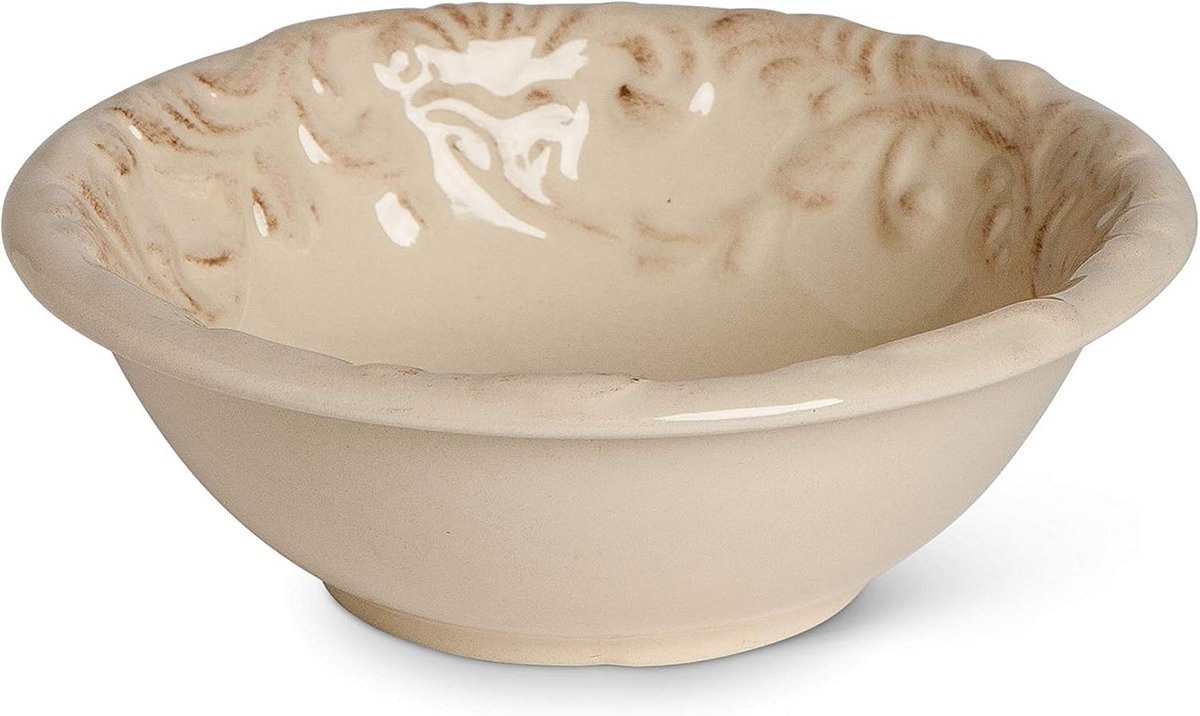 Set van 4 Crèmekleurige Dessertschaaltjes voor Taart en Nagerecht