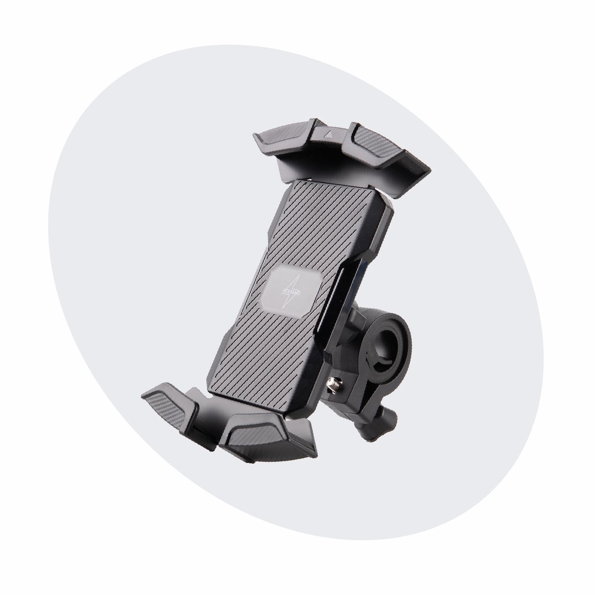 Voltano Future Universele Telefoonhouder Fiets, Motor, Scooter - Zwart - Stevige Grip Op Alle Hoeken - 360 Graden Draaibaar - Smartphone GSM Mobiel Houder - Phone Holder Bike
