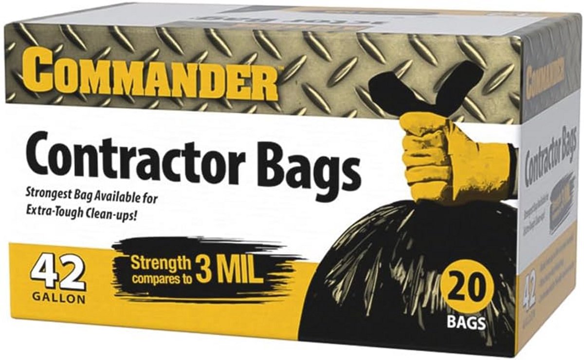 Extra Sterke Vuilniszakken 113 Liter met Sluitstrips (20 Stuks) 3 MIL Dik