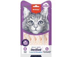 Wanpy - Likbare snack - Sterilised - Kalkoen & Cranberry - 3x 5 stuks