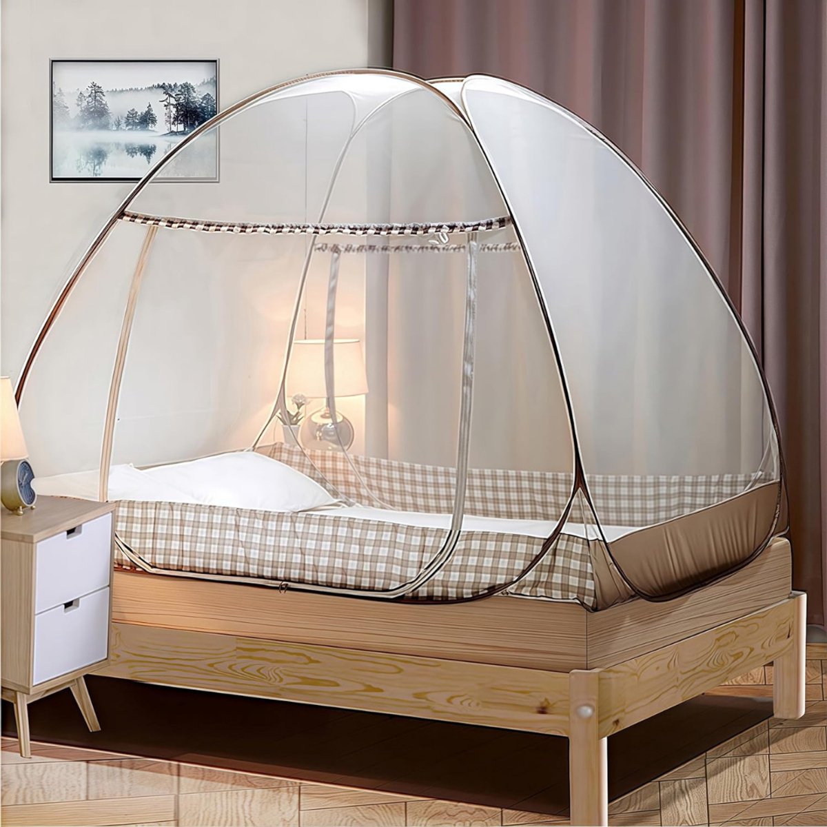 SCH® Klamboe 2 Persoons - Klamboe - Bruin- 200cm x 180cm x 1cm
