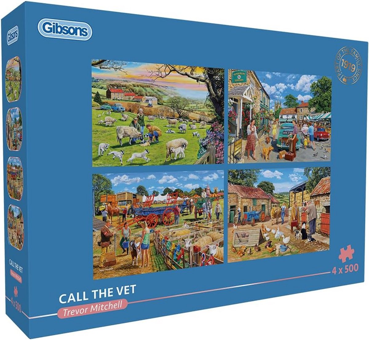 Set van 4 Legpuzzels met Landelijke Scènes - 500 Stukjes per Puzzel