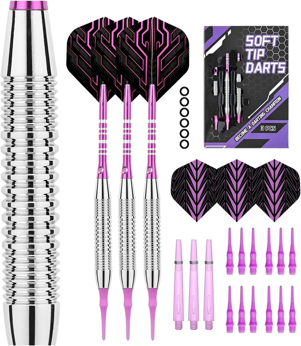 Softdartpijlen Set 3 Stuks met Kunsstof Punt en Opbergkoffer