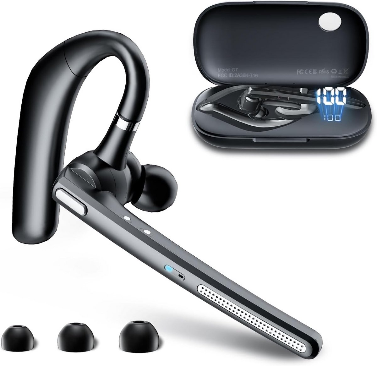 Draadloze Bluetooth Oortelefoon met Oplaadcase en Ruis Oorkappen
