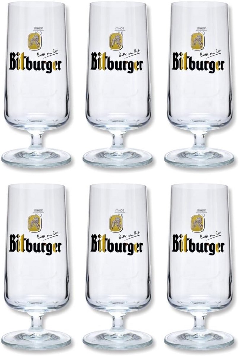 Set van 6 Beerglazen Tulp Vormig 0.2L Gecalibreerd