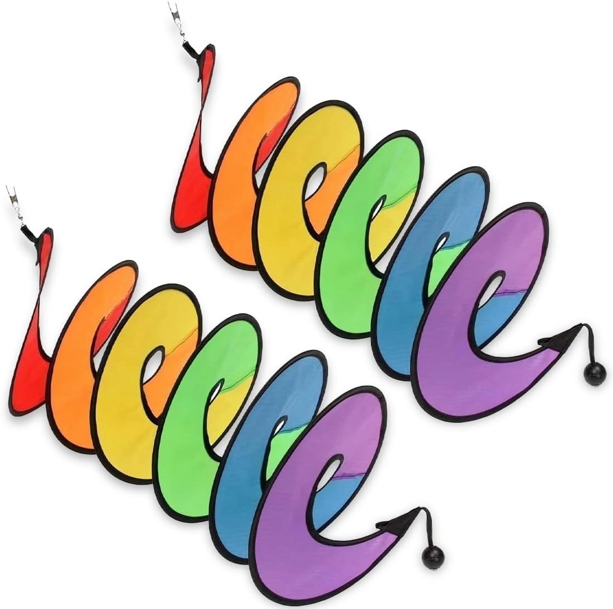 Set van 2 Kleurrijke Spiraalvormige Windmolens - Weerbestendige Tuindecoratie