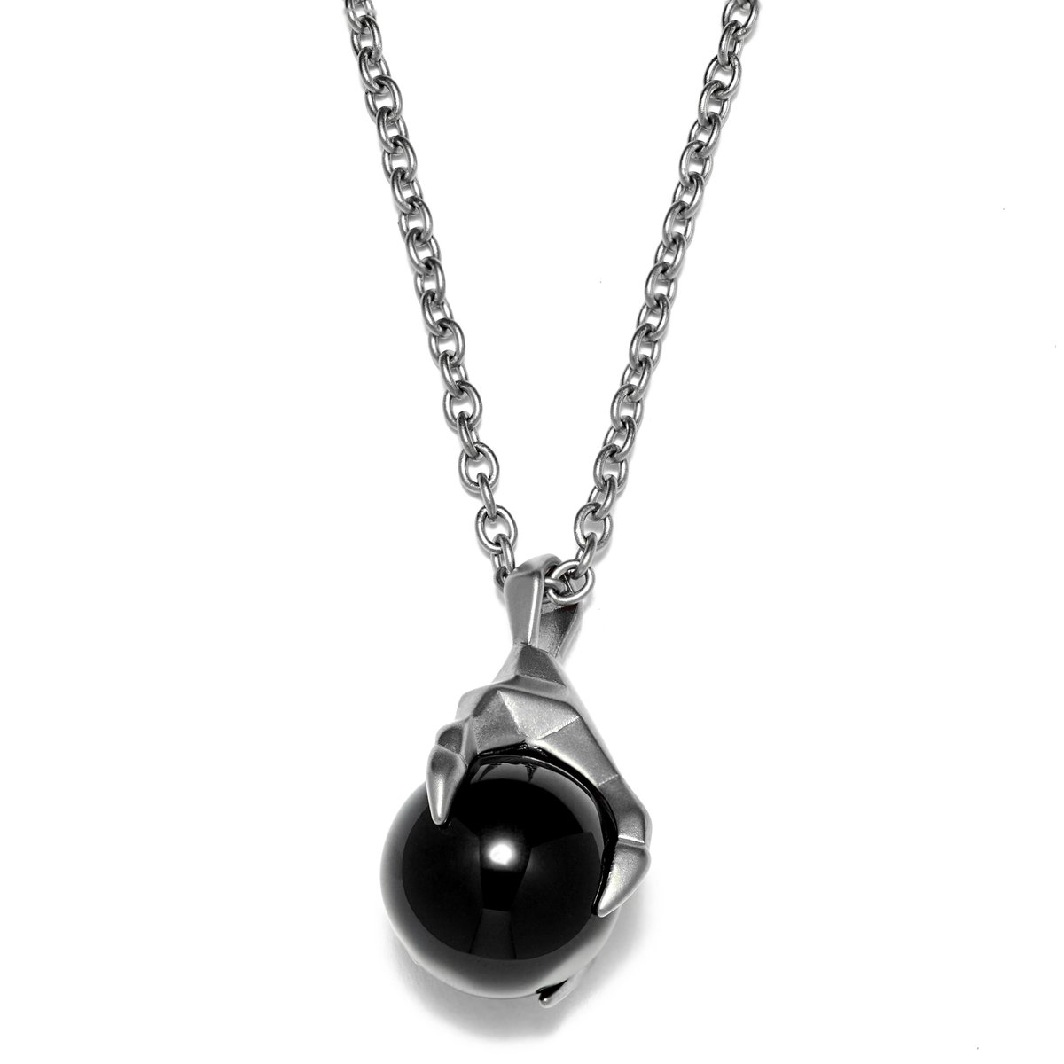 Jax Stalen Klauwketting met Zwarte Steen