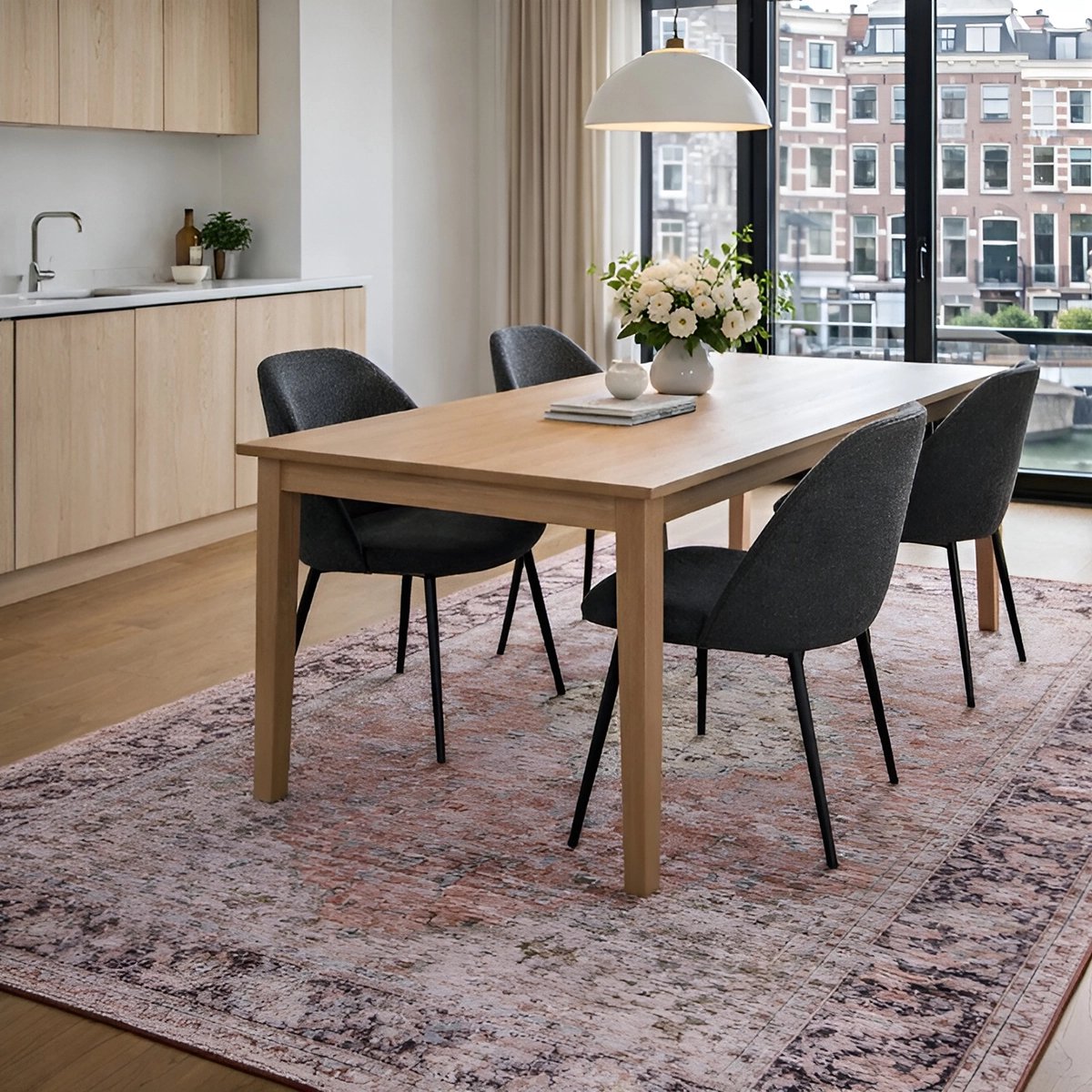 Lavandoux - Vloerkleed - Izgi - Beige en Terracotta - 160 x 230 cm
