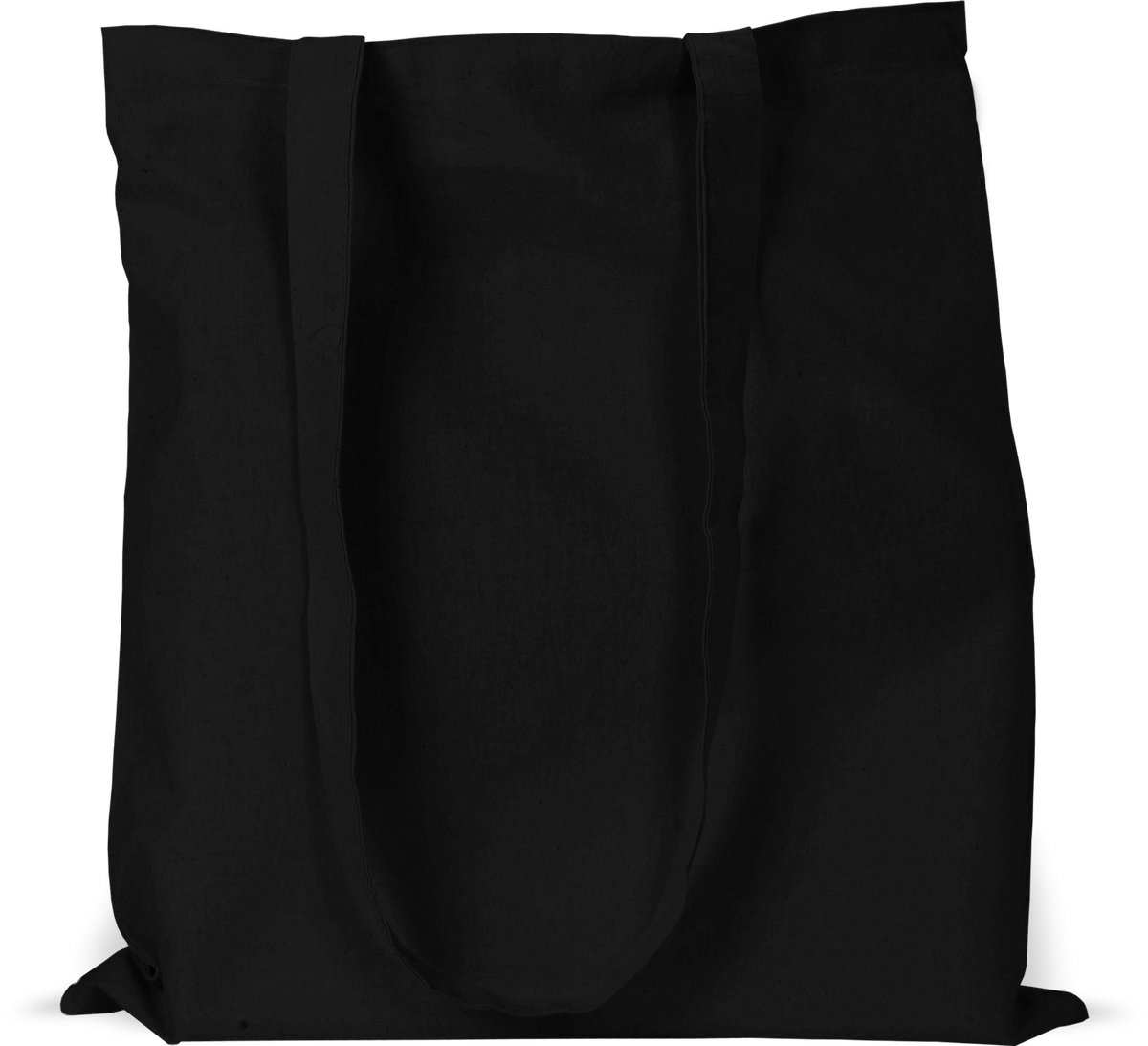 Katoenen draagtas, zwart, doos van 250 stuks.