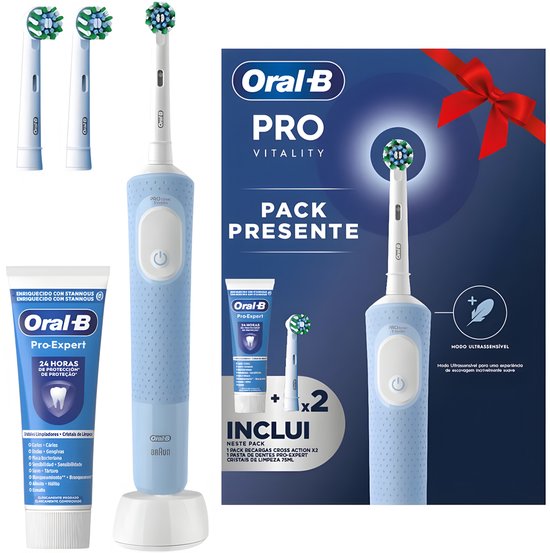 Oral-B Vitality Pro D103 – Elektrische Tandenborstel – Blauw – 3 Opzetborstels + Tandpasta