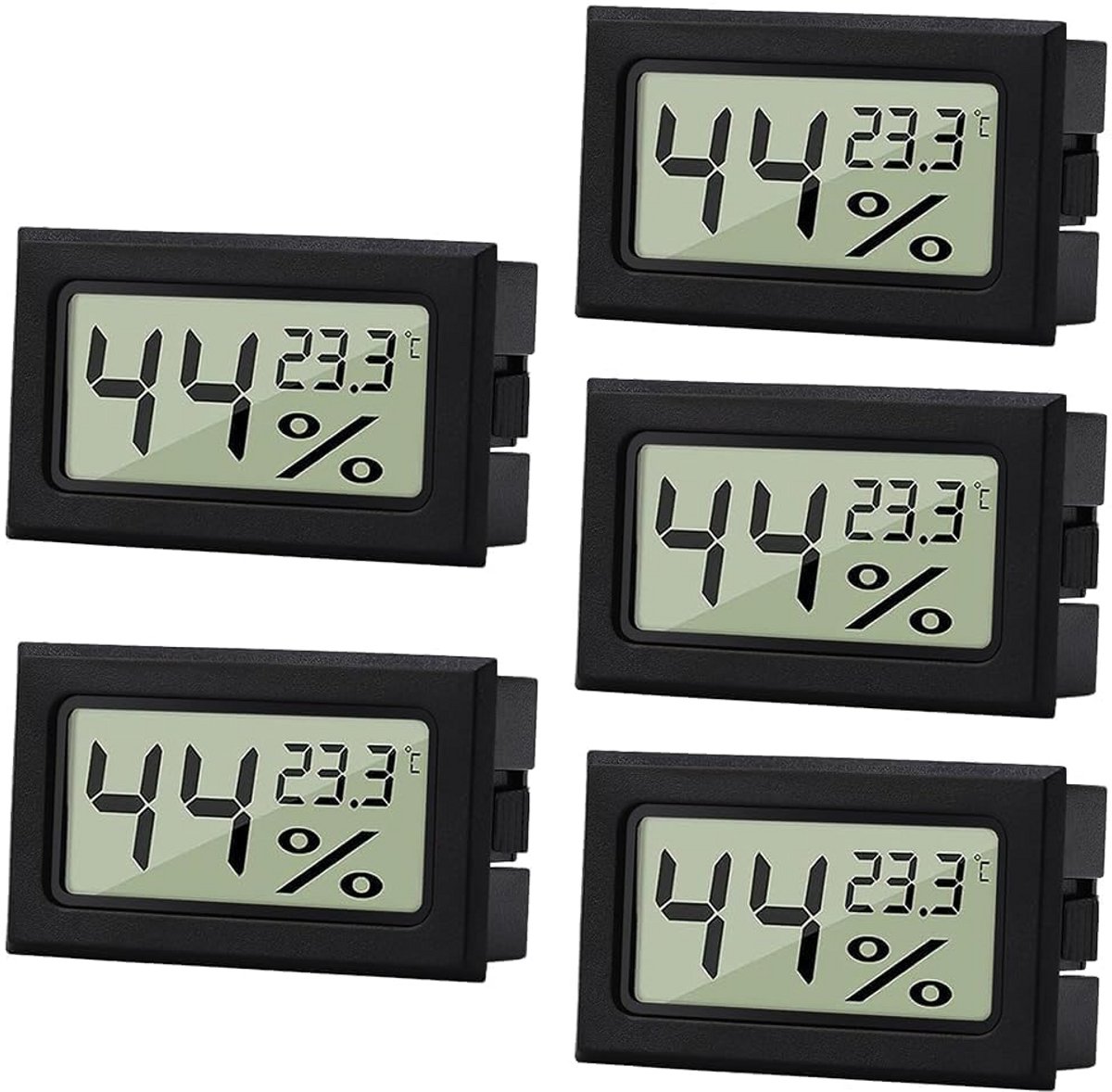 5x Digitale Mini Thermometer en Hygrometer met LCD Scherm