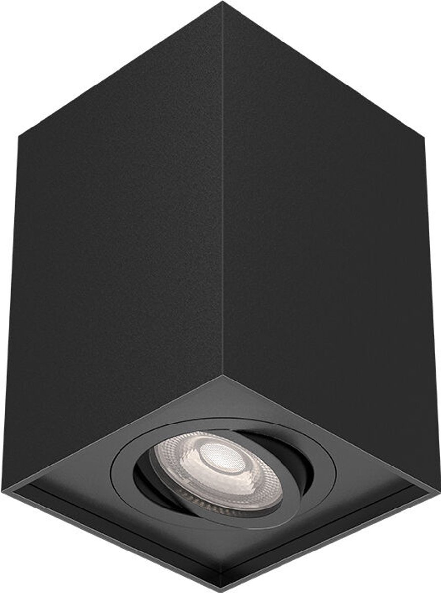 Braytron - LED Plafondspot - 1xGU10 - 97x97x125mm - IP20 - Aluminium - Zwart