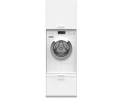 Washcab® Wasmachine Kast - Wasmachine Verhoger - Wasmachine Ombouw - Wit - Solo Set 1