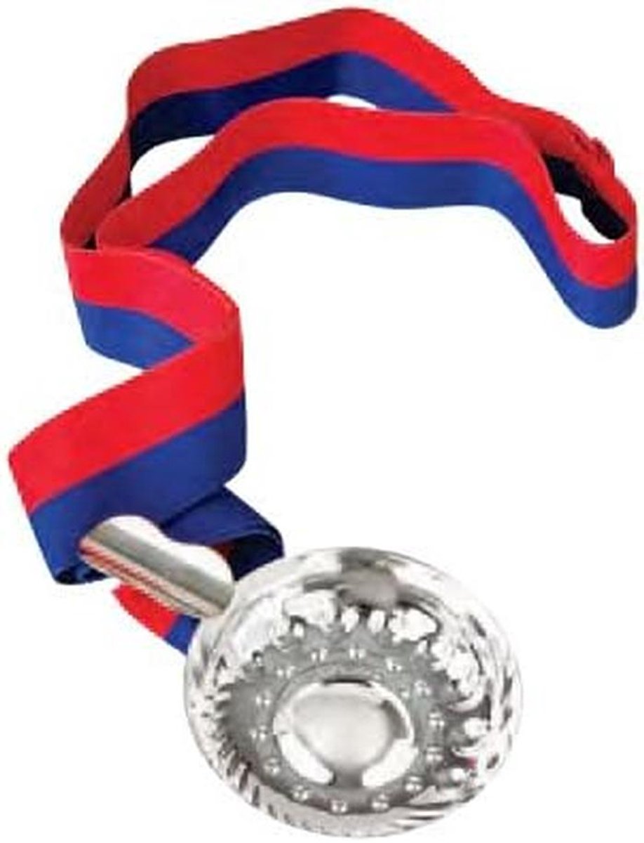 Set Tastevin Wijnproeverij Cups Verzilverd met Blauw en Rood Lint