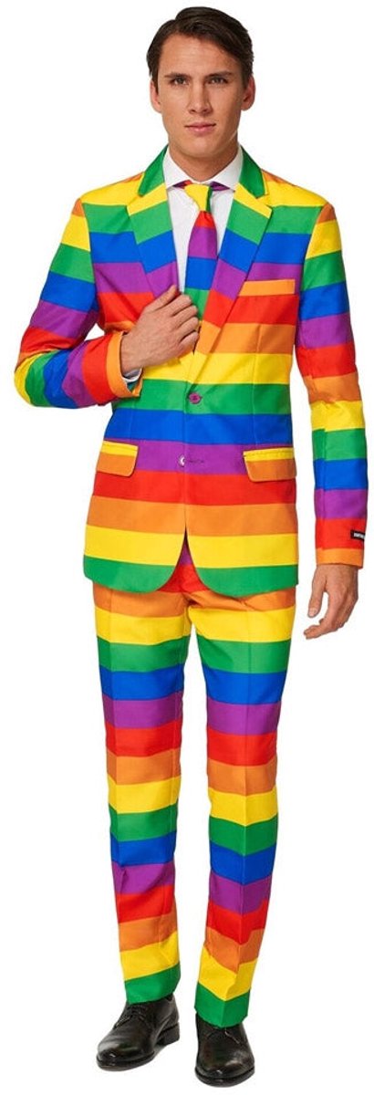 Suitmeister Rainbow - Heren Pak - Carnavalskleding - Pride - Kostuum - Gekleurd - Maat XL