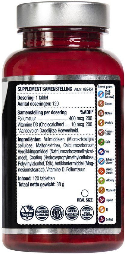 Lucovitaal Foliumzuur + Vitamine D3 120 tabletten