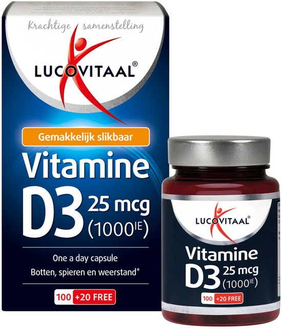 Lucovitaal Vitamine D3 25 microgram Voedingssupplement - 120 Capsules