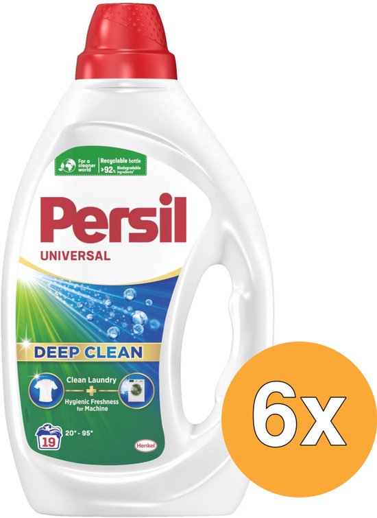 Persil Deep Clean Universal - Détergent liquide - Pack économique - 6 x 19 lavages
