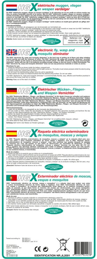 HGX elektrische vliegenmepper