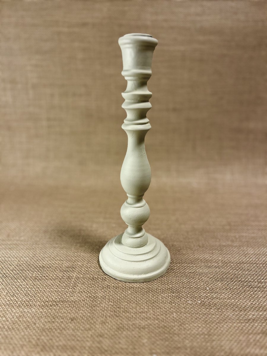 Kandelaar van polystone, ivoorkleur