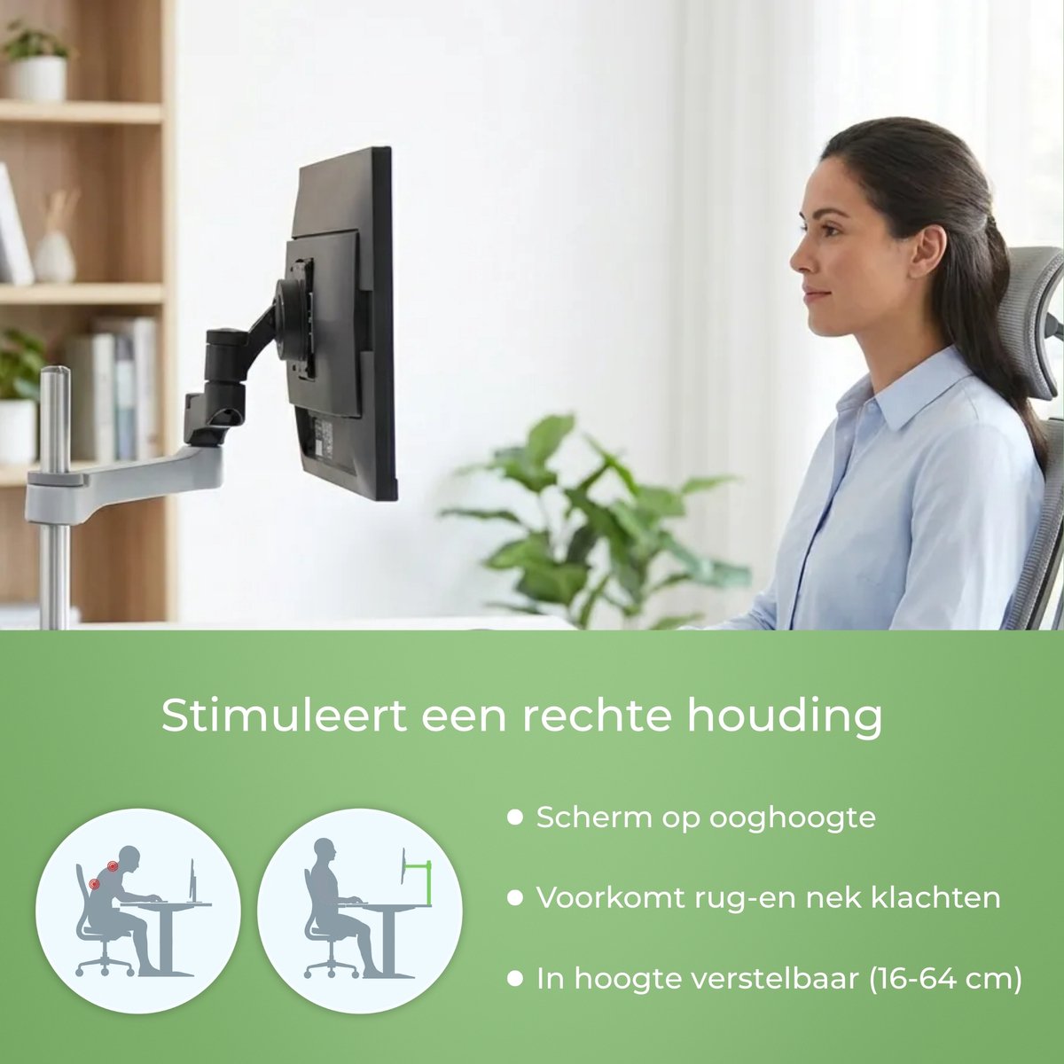 R-Go Zepher Dubbele Monitorarm: Ergonomisch en Verstelbaar thumbnail 6