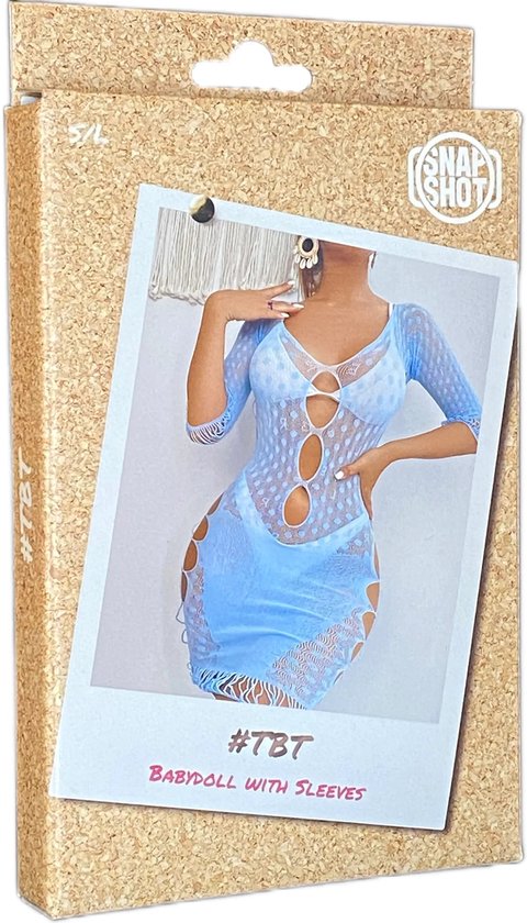 Snapshot - #tbt - Mini robe en résille à pois - Taille unique - Bleu clair
