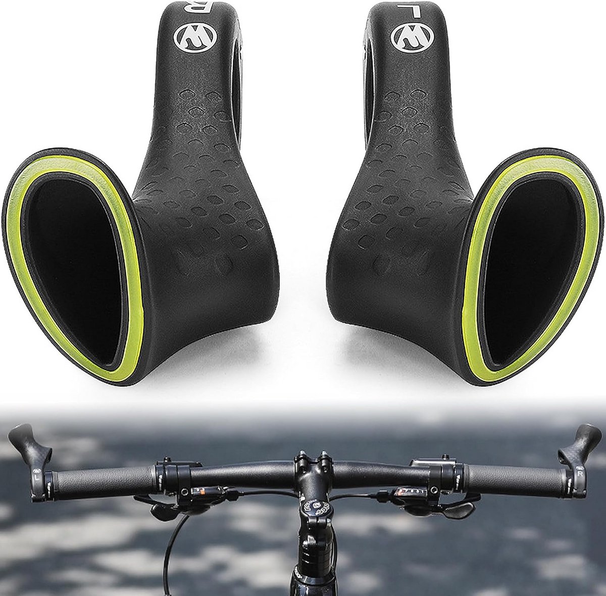 Ergonomische Fiets Stuurhoorns - Comfortabele Handvatten voor MTB en Racefiets (21.8-22.2mm)