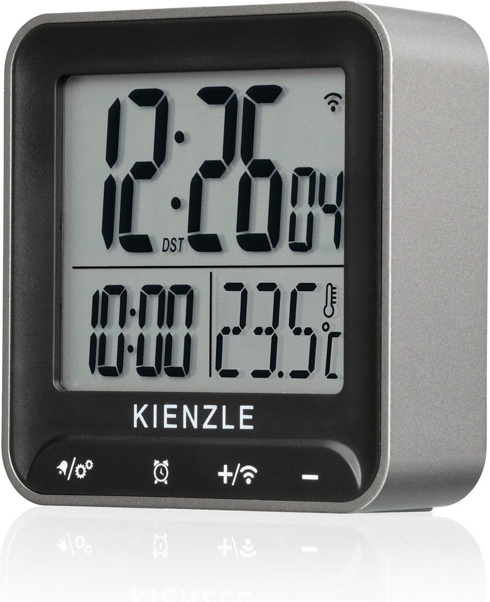 Digitale radiogestuurde wekker met temperatuurweergave en twee alarmtijden