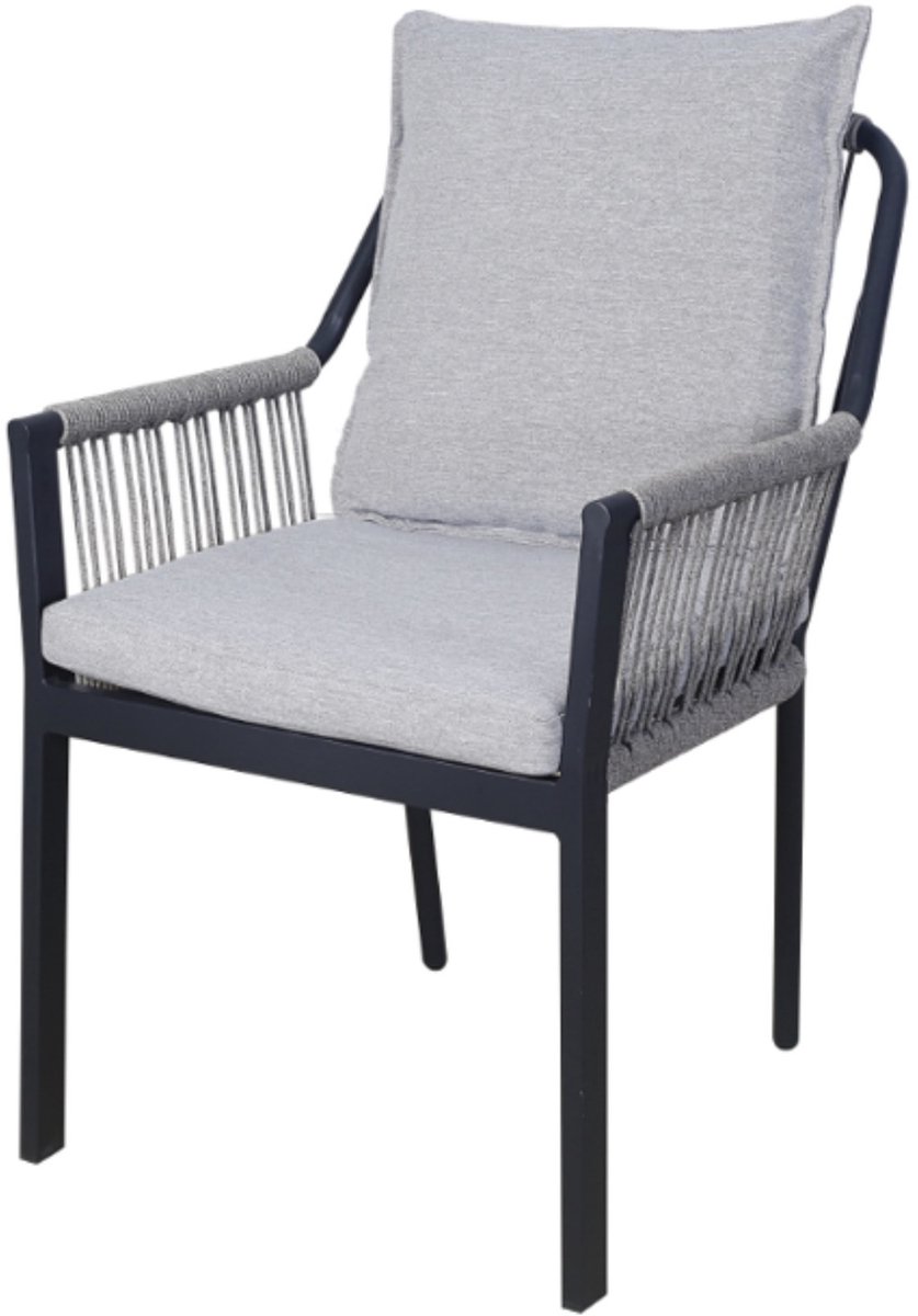 Fleur dining tuinstoel aluminium antraciet rope