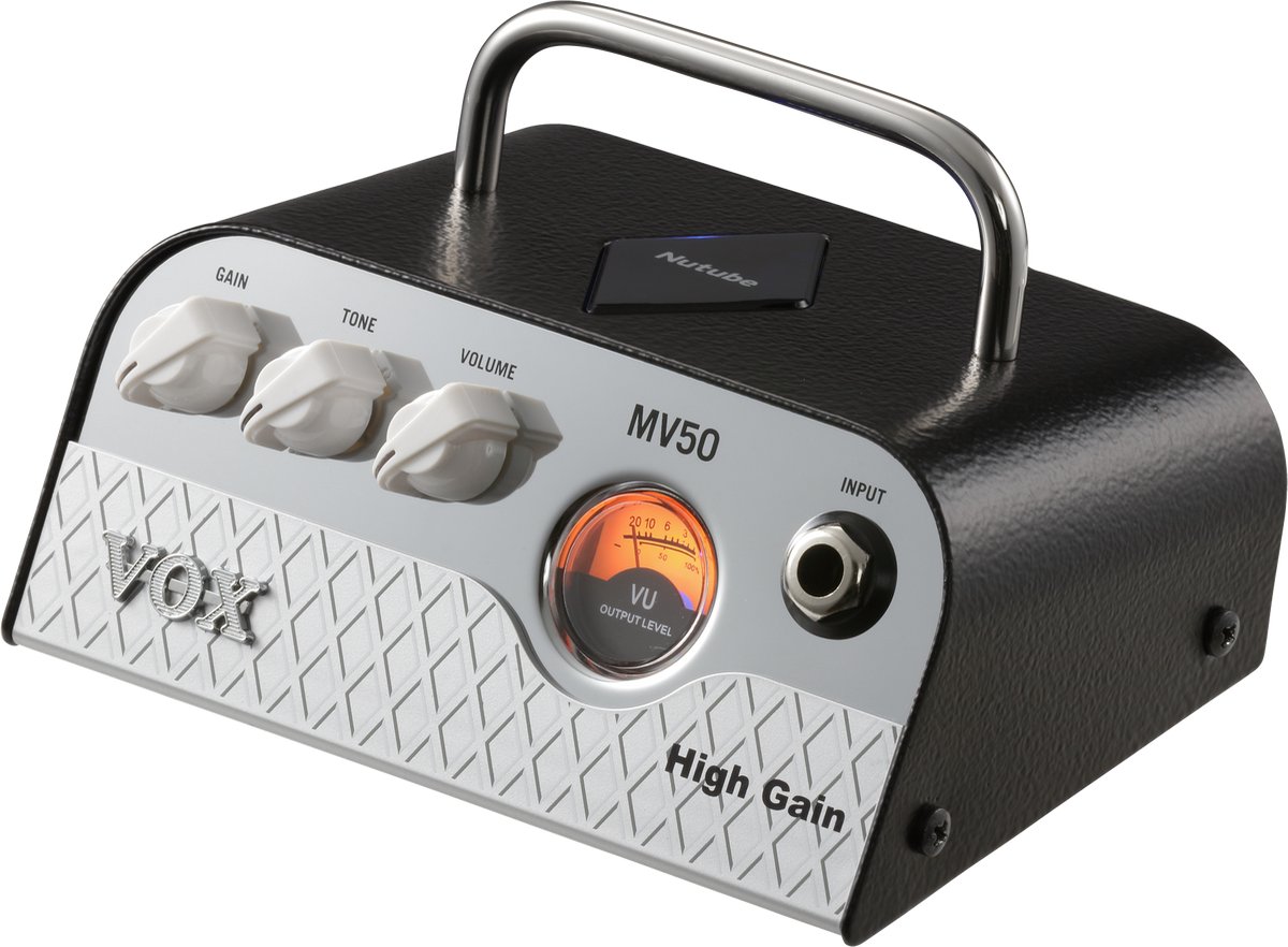 VOX MV50 High Gain Waarschijnlijk de kleinste metalversterker ter wereld.