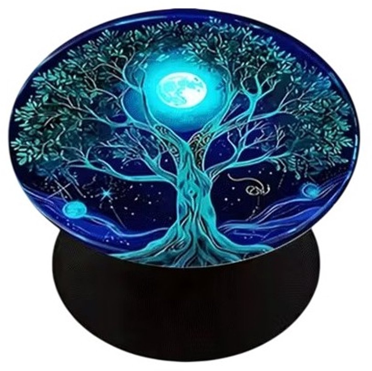 Mj Joys® - Phone Grip - Universele Verstelbare Phone Grip - Telefoonbutton - Telefoonaccessoire - Geschikt voor de meeste Smartphones en Cases - GSM Tablet Houder - Blauw Boom