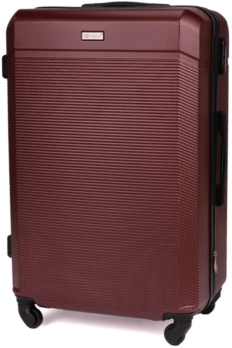 Solier STL945 - Reiskoffer middelgroot M 22 inch - Hardcase ABS Plus - Cijferslot - 4 zwenkwielen - Bruin