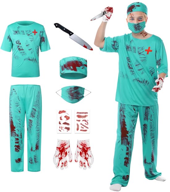 Halloween Bloed Dokter Verpleegster Kostuum Volwassen Partij Mannen Vrouwen Chirurg Enge Cosplay Kostuums Fancy Dress