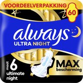 Always Ultimate Night Maandverband Met Vleugels - Maat 6 - 3 x 20 stuks