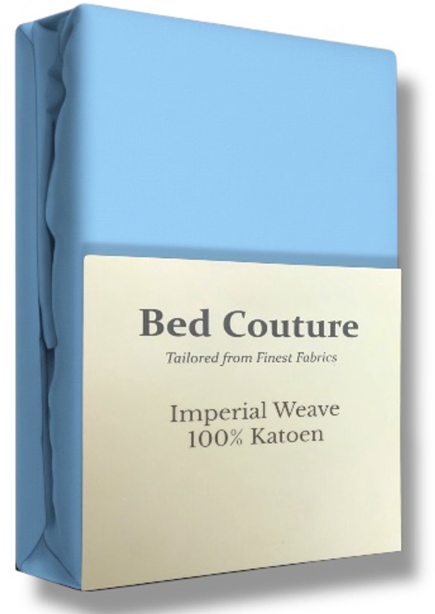 Bed Couture - Hoeslaken van 100% Katoen - Twijfelaar 120x200cm - Hoekhoogte 30cm - Ultra Zacht en Duurzaam - Lichtblauw