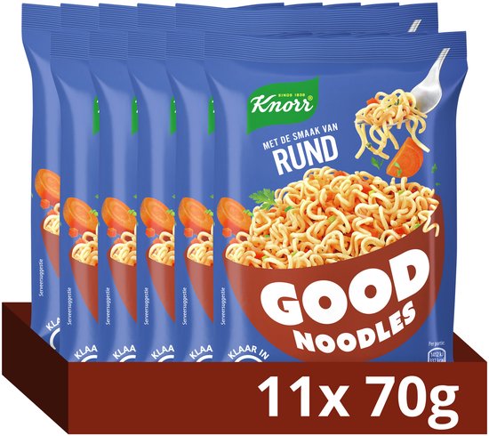 Knorr Good Noodles - Rund - zonder kunstmatige kleurstoffen en conserveermiddelen - 11 x 70 g