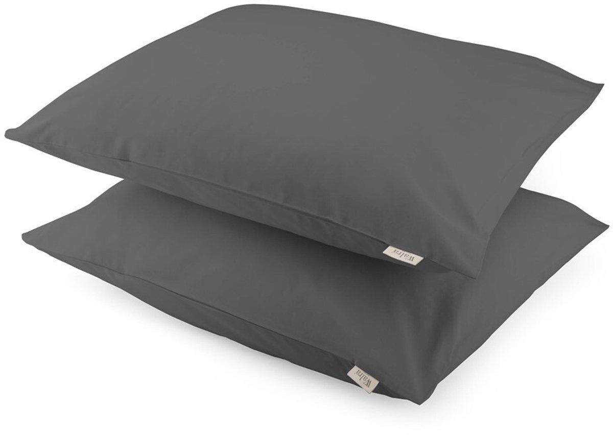 Walra Kussensloop Crispy Cotton - 2x 60x70 - Antraciet