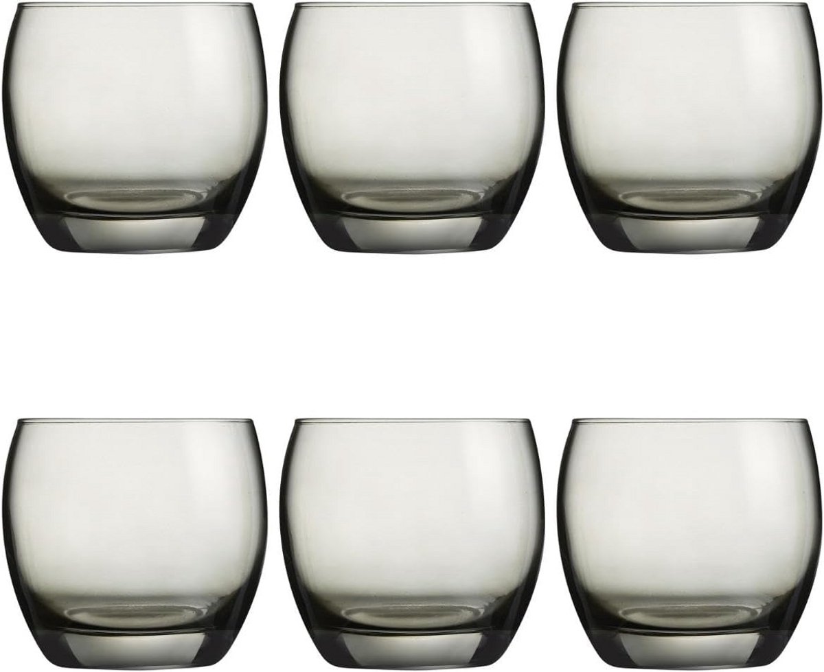 Set van 6 Grijze Drinkglazen 320 ml - Robuust Water- en Sapglas