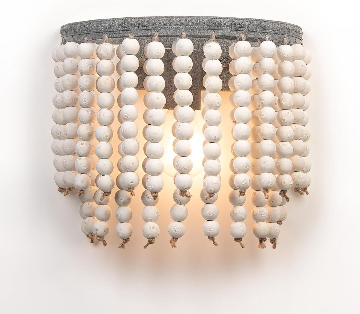 Wandlamp met Houten Kralen Rustieke Boho Stijl Verlichting voor Woonkamer en Hal