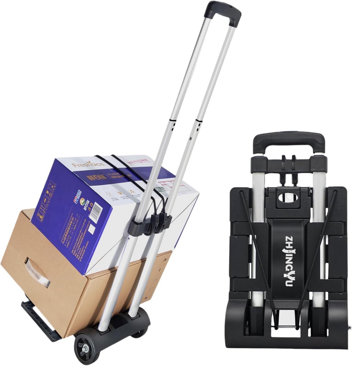 35KG Opvouwbare Handkar met 2 Wielen voor Bagage en Reizen