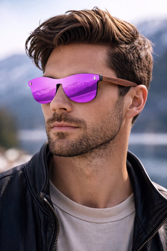 KingSeven - Purple Oculos Bamboo UV400 en polarisatie filter van Kingseven — afbeelding 5