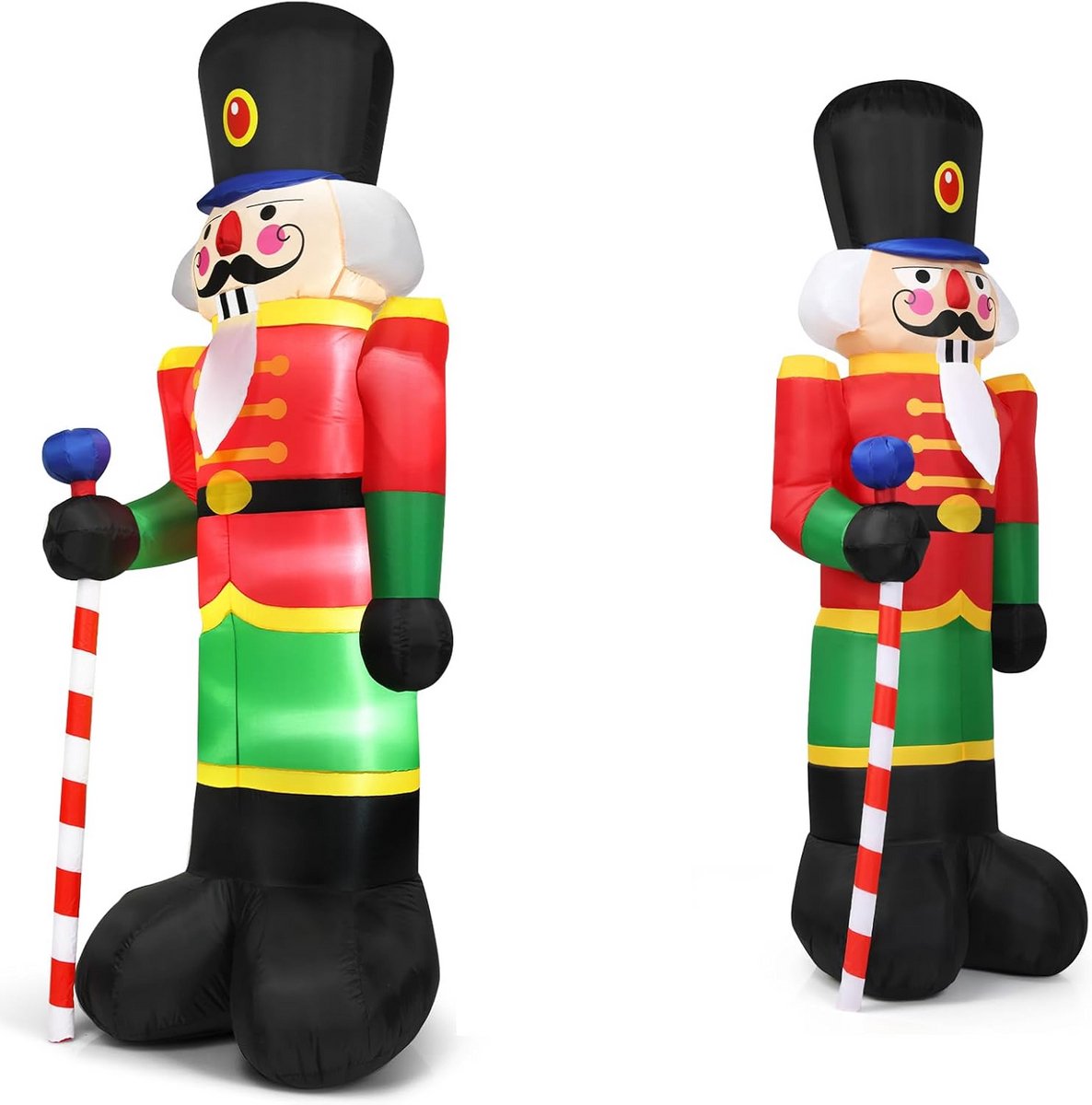 Opblaasbare Kerstman Soldaat - Kerstfiguur Decoratie - Tuin Versieren - Met Ingebouwde Verlichting - 240 cm - Multicolor