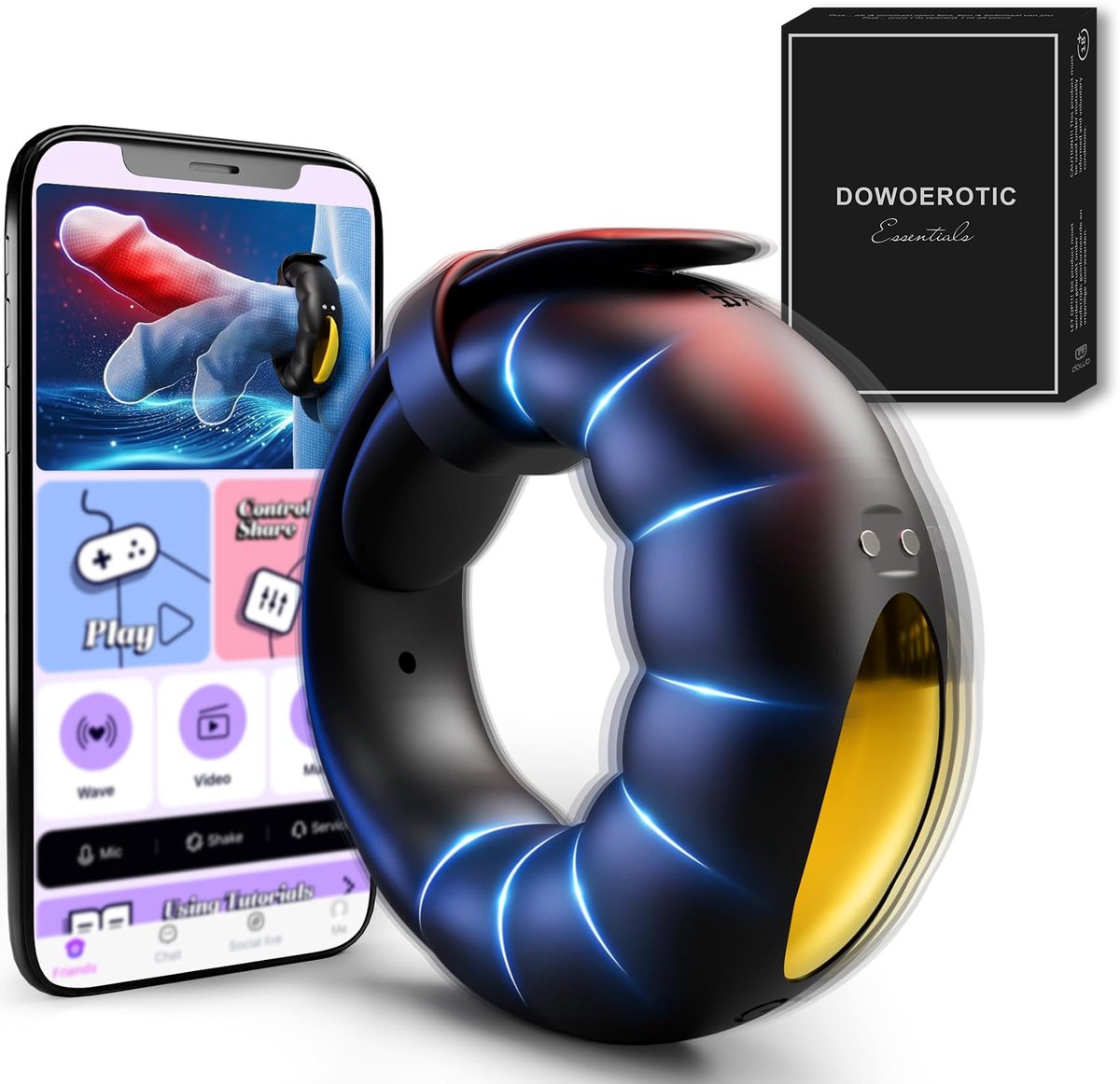 DOWO® - Vibrerende Cockring - met Verstelbare Gesp - Penisring - Cockring - 10 Vibratiestanden - Cock Ring Siliconen - Sex toys - Seksspeeltje voor Mannen & Vrouwen - APP