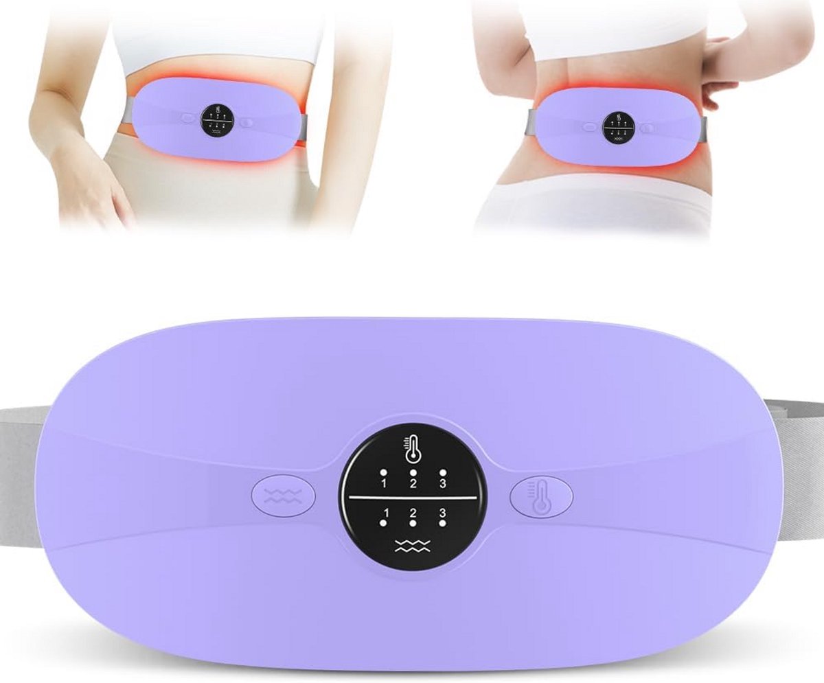 Draagbaar Verwarmingskussen voor Menstruatiepijn met Trillingen en Timer