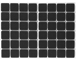 Allecto - Antislipvullingen - Rubberen voetjes - Zelfklevend - Zwart - 48 stuks - Geschikt voor kasten, kleine huishoudelijke apparaten, elektronica - Vierkant model
