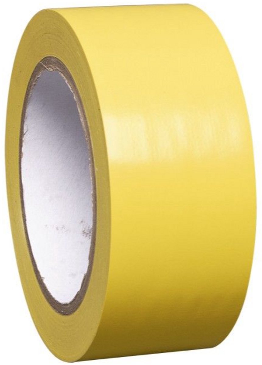 Proline vloermarkering tape vinyl - 33 meter x 75 mm - geel