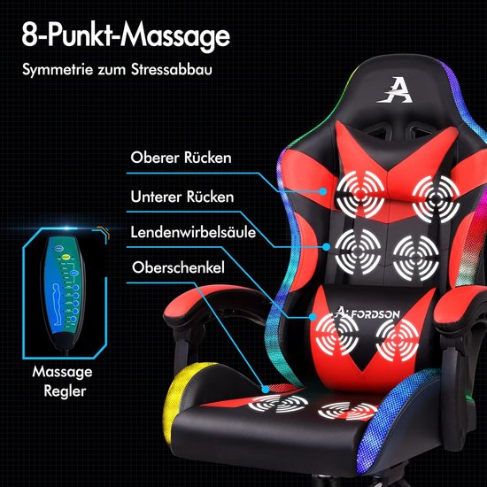 Ergonomische Gaming Stoel met Verstelbare Rugleuning en Voetensteun — afbeelding 3