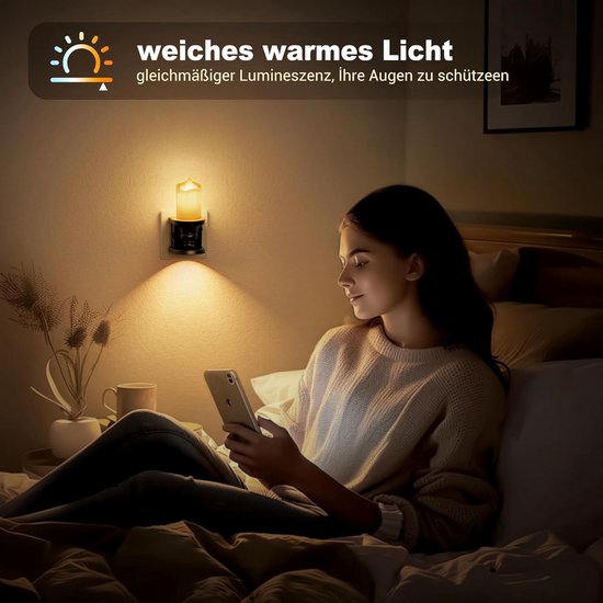 Dimbare nachtlamp voor stopcontact met warm wit licht van Merkloos — afbeelding 4