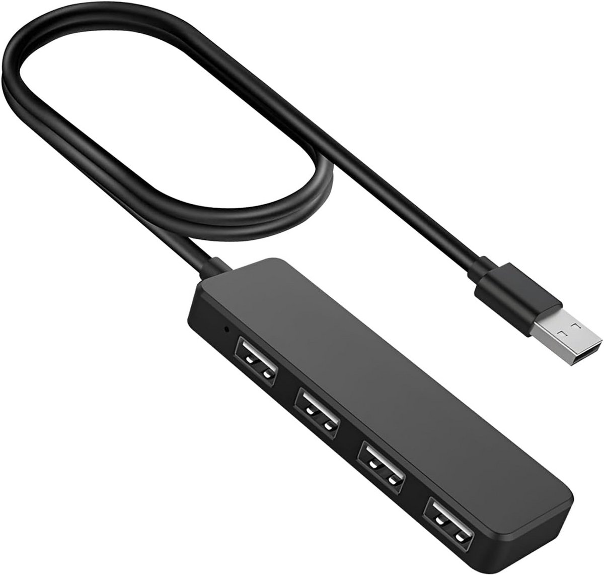 4-Poorts USB 2.0 Hub Verdeler voor Laptop en Desktop met Verlengkabel